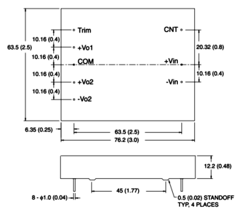 AV30- triple output dc converter drawing