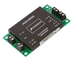 DC brick module with 48V input, +/-12V output including circuit board and connectors