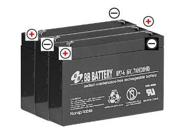 3 bp7-6 batteries in series