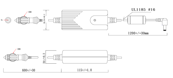 dimensioned drawing of the ED1010