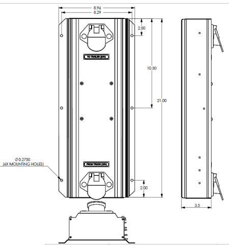 drawing of the UDC2412-BD trailer interface controller